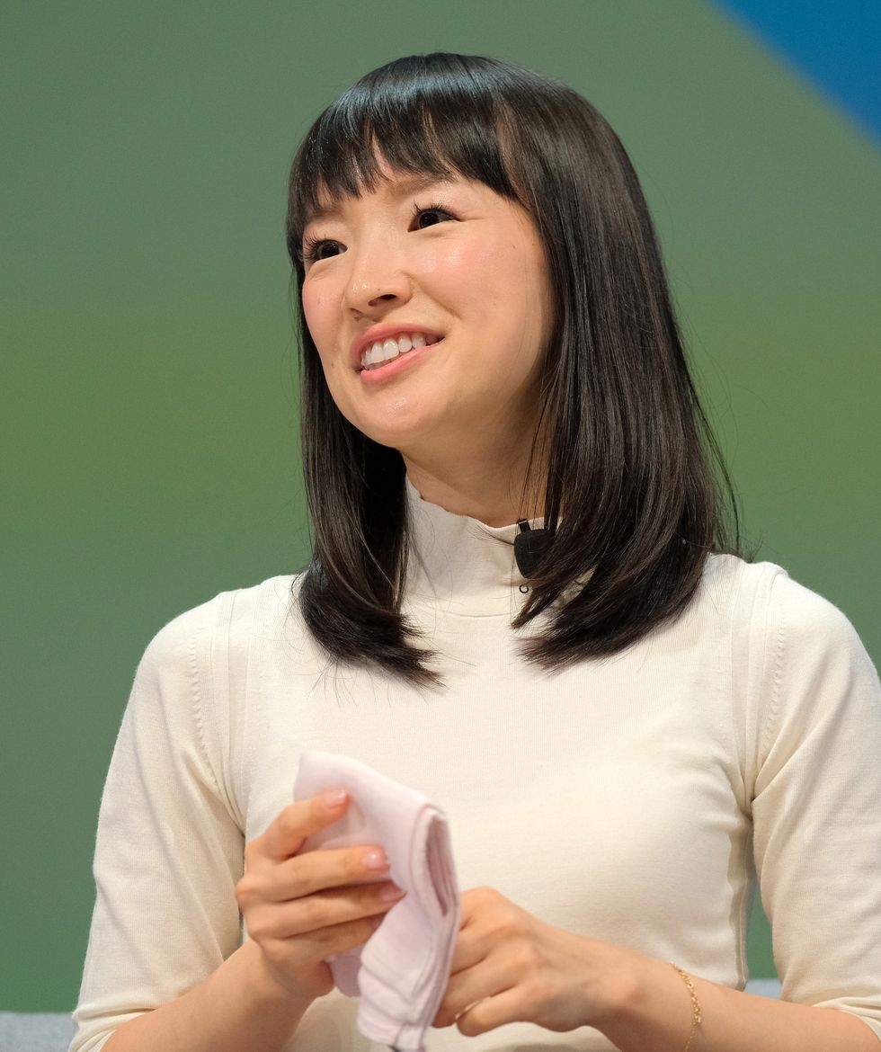 cannes, france june 17 founder of konmari media, inc marie kondo speaks on stage during the bluecurrent session at the cannes lions 2019 day one on june 17, 2019 in cannes, france photo by richard bordgetty images for cannes lions