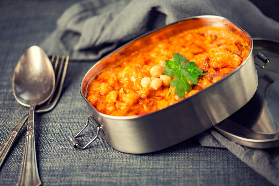 Vegan Chana Alu Masala in a Sustainable To-Go Lunch Box