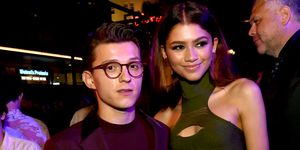 hollywood, california   june 26 tom holland l and zendays pose at the after party for the premiere of sony pictures spider man far from home on june 26, 2019 in hollywood, california photo by kevin wintergetty images