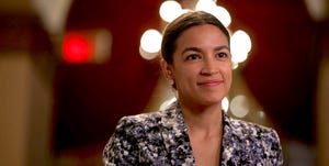 washington, dc   june 27  us rep alexandria ocasio cortez d ny is interviewed for tv june 27, 2019 at the us capitol in washington, dc speaker rep nancy pelosi d ca has backed down and will bring the senate version of a 45 billion bill on combating the humanitarian crisis at the southern border to the house floor for a vote  photo by alex wonggetty images