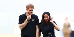 london, england   june 29  prince harry, duke of sussex and meghan, duchess of sussex look on during the pre game ceremonies before the mlb london series game between boston red sox and new york yankees at london stadium on june 29, 2019 in london, england photo by dan istitene   poolgetty images