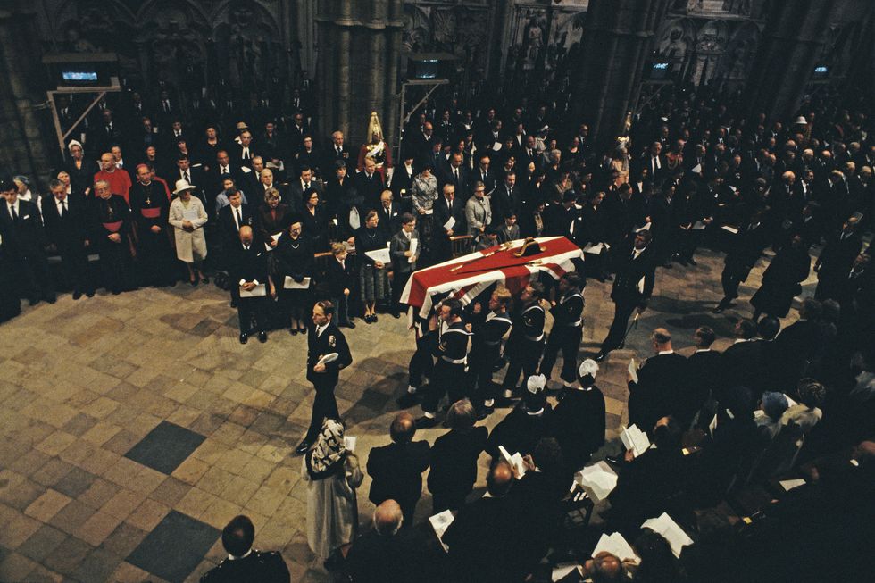 the funeral of lord louis mountbatten 1900   1979 in london, england, 5th september 1979 mountbatten had been killed by an ira bomb in ireland  photo by keystonehulton archivegetty images