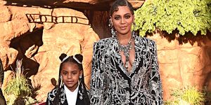 hollywood, california   july 09 editors note retransmission with alternate crop blue ivy carter l and beyonce knowles carter attend the world premiere of disneys the lion king at the dolby theatre on july 09, 2019 in hollywood, california photo by alberto e rodriguezgetty images for disney