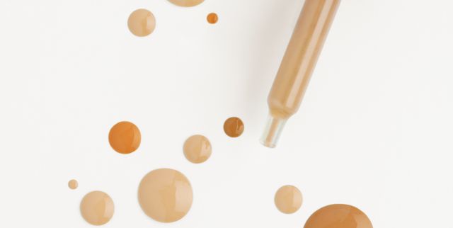 Dropper and Multi Colored Dots of Make-Up Foundation