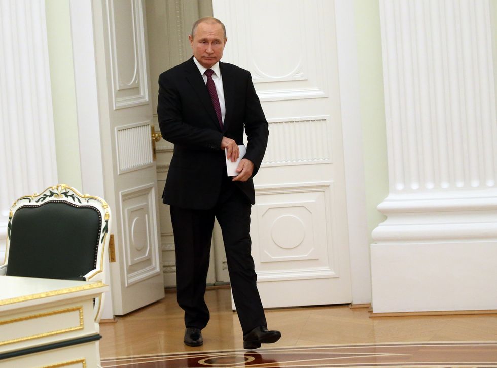 moscow, russia   august 22 russia out russian president vladimir putin enters the ahll during his meeting with governors of russian regions at the kremlin, in moscow, august,22,2019  putin said  wednesday, that the test of new us missiles banned under a now defucnt arms treaty has raised new threats to russia and will warrant a response    photo by mikhail svetlovgetty images