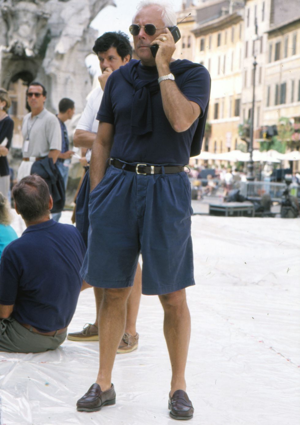 italian fashion designer giorgio armani speaking on his mobile phone 1990s photo by archivio apgmondadori portfolio via getty images