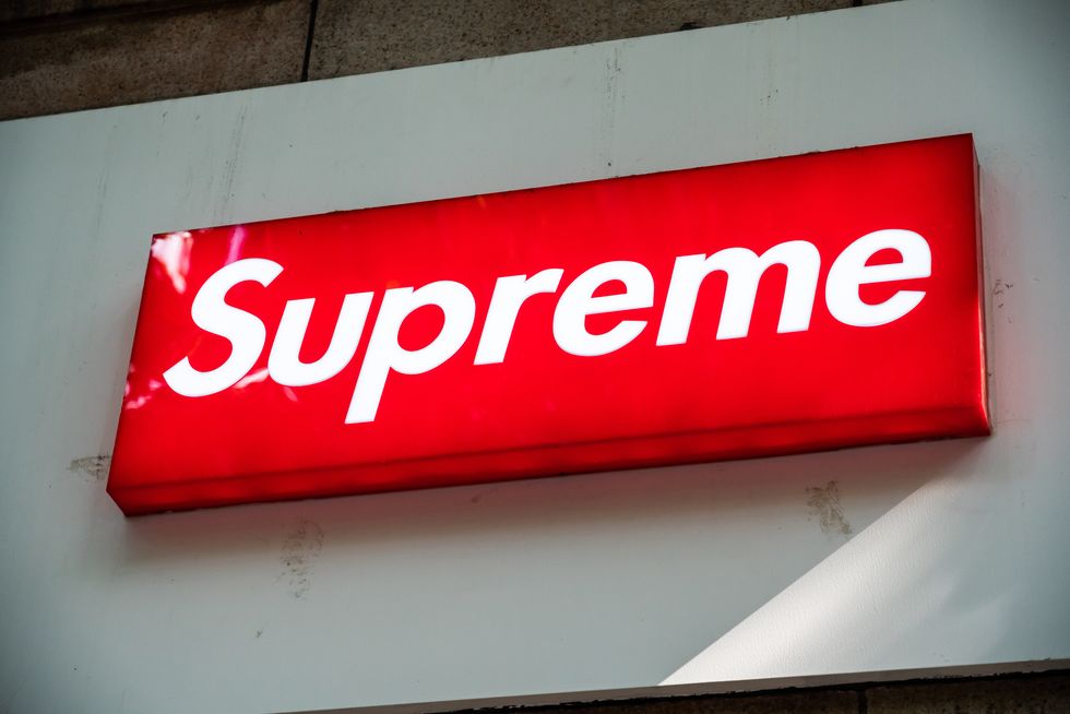 shanghai, china   20190907 american skateboarding shop and clothing brand supreme logo seen in shanghai photo by alex taisopa imageslightrocket via getty images