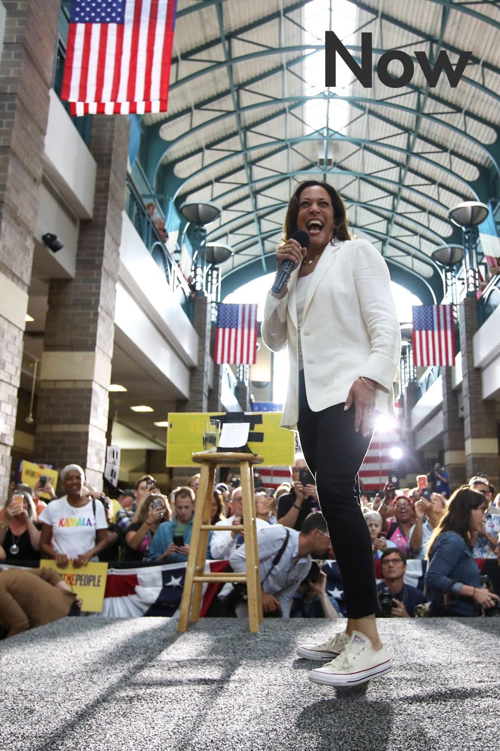 davenport, iowa   august 12 democratic presidential candidate us sen kamala harris d ca speaks during a "for the people" rally on august 12, 2019 in davenport, iowa kamala harris finished her five day river to river bus tour across iowa with a "for the people" rally photo by justin sullivangetty images