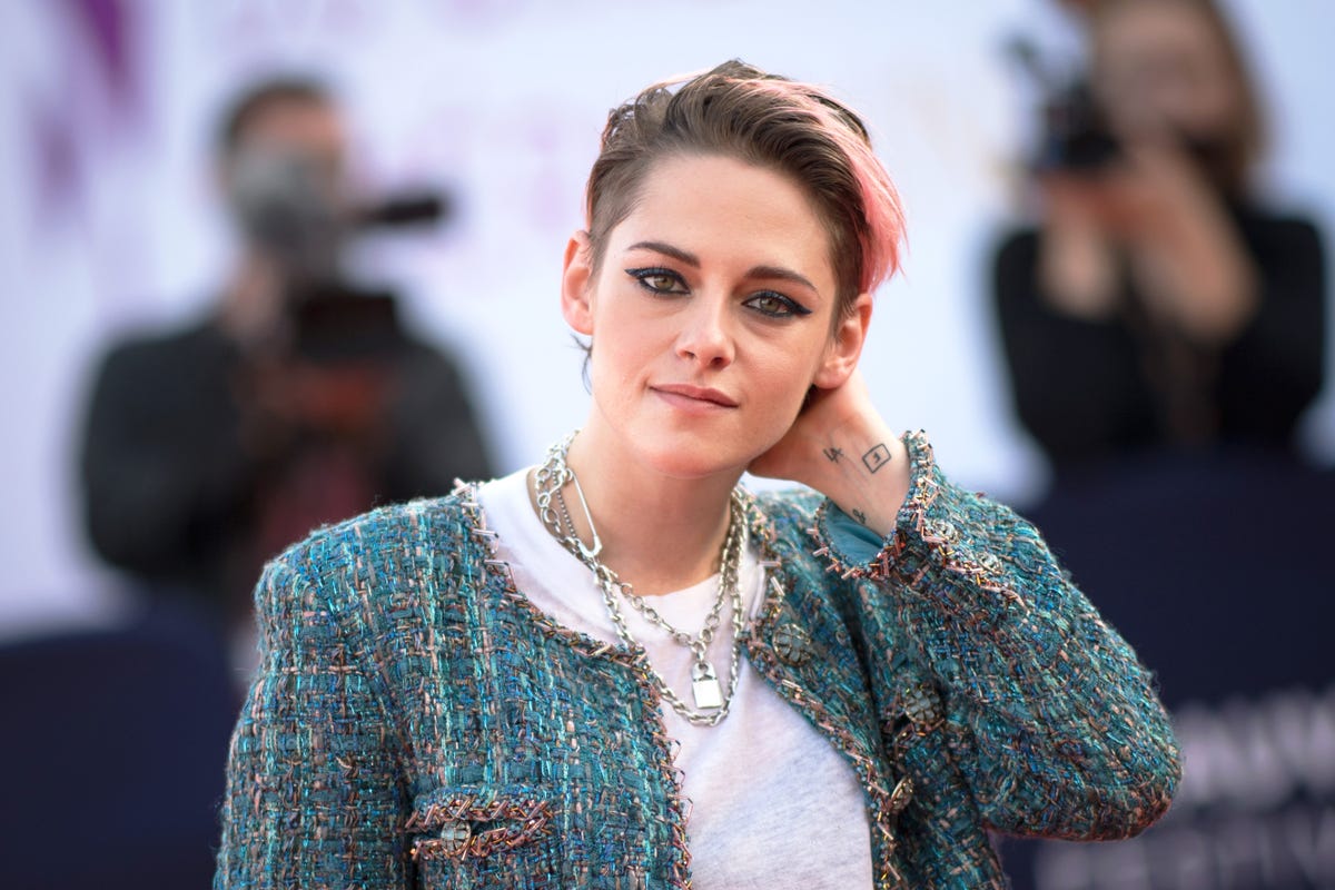 Kristen Stewart pairs a bomber jacket with Justin Bieber's Drew