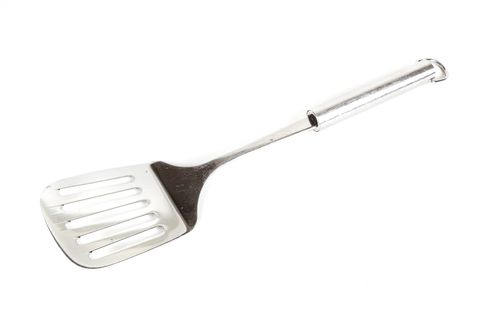 a metal spatula isolated on a white background