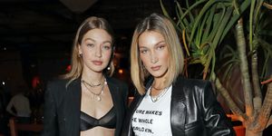 london, england   september 16   gigi hadid and bella hadid attend the love  youtube lfw party hosted by katie grand  derek blasberg at decimo at the standard, london, on september 16, 2019 in london, england  photo by david m benettdave benettgetty images for love magazine