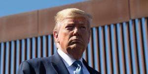topshot   us president donald trump visits the us mexico border fence in otay mesa, california on september 18, 2019 photo by nicholas kamm  afp        photo credit should read nicholas kammafp via getty images
