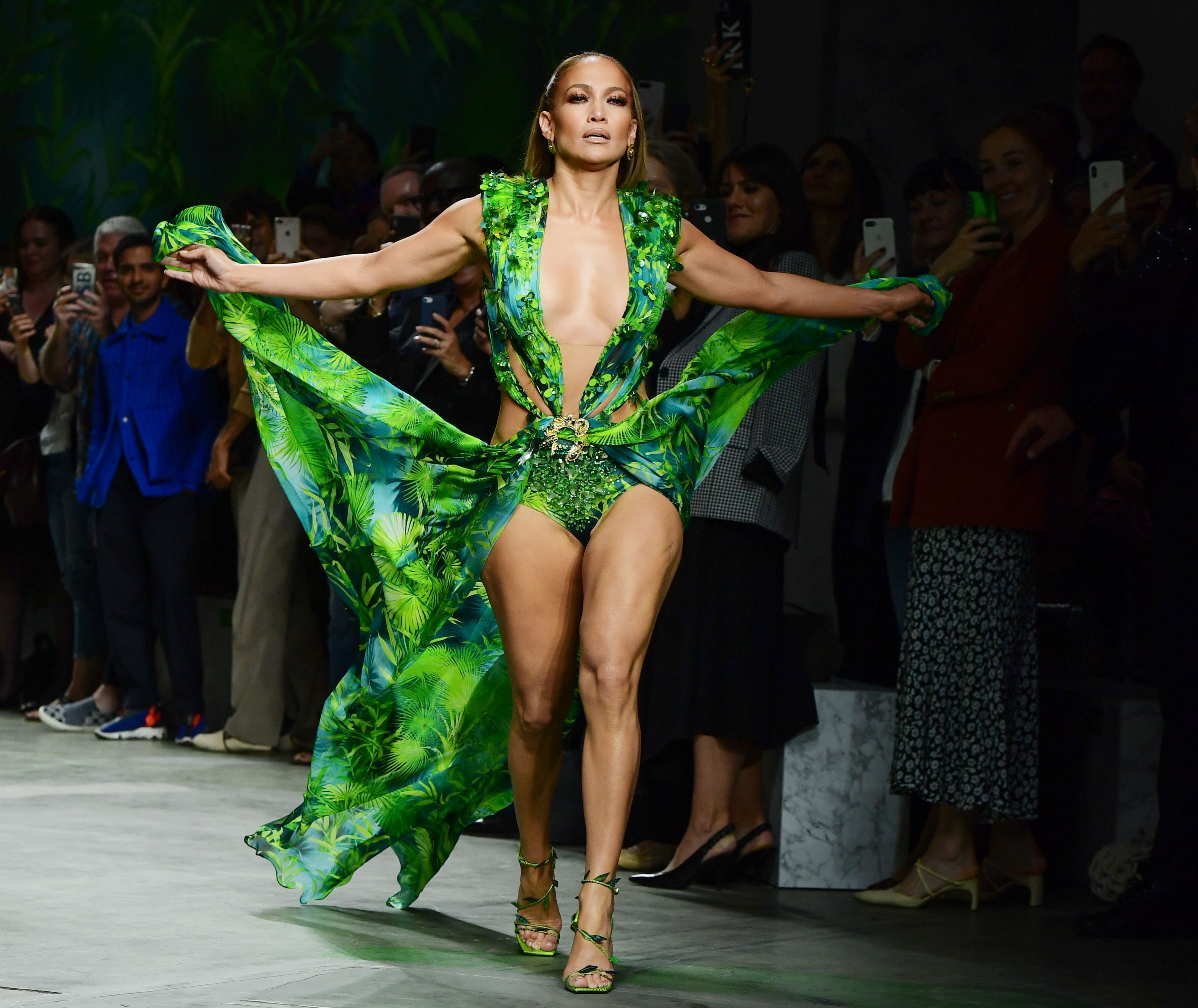 Jennifer Lopez Walks Milan Fashion Week in Her Famous Green