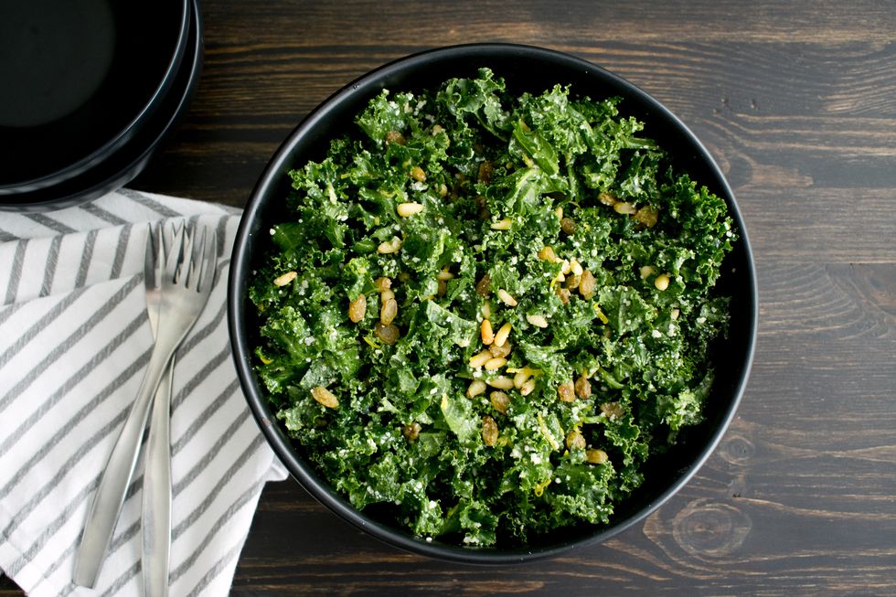 a bowl of kale salad