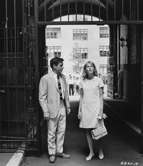 american actor, director and screenwriter john cassavetes 1929   1989 stars with mia farrow in the film 'rosemary's baby', 1967 this scene was filmed on location at the dakota building in manhattan  photo by paramount picturesgetty images