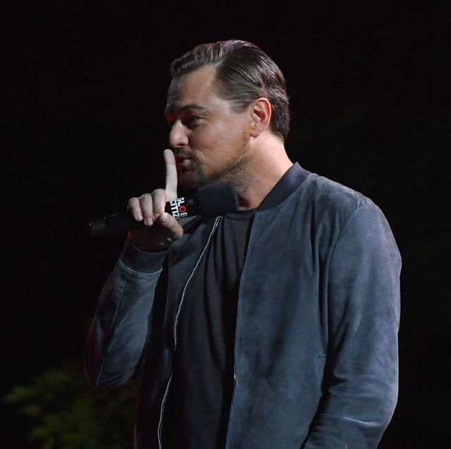 us actor leonardo dicaprio gestures as he speaks onstage at the 2019 global citizen festival power the movement in central park in new york on september 28, 2019 photo by angela weiss  afp        photo credit should read angela weissafp via getty images