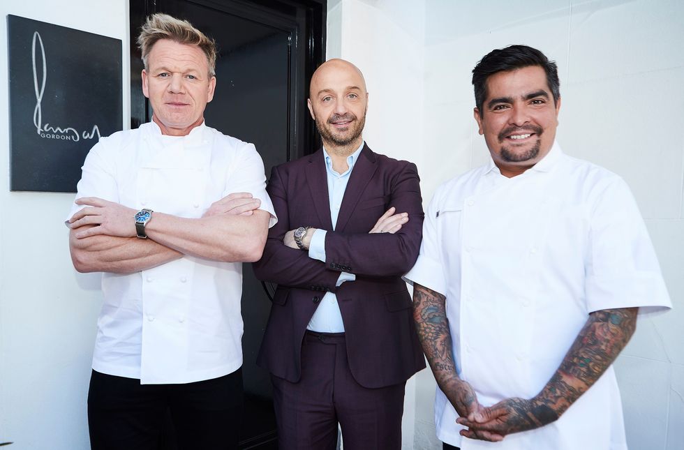 masterchef l r host  chef gordon ramsay with judges joe bastianich and aarón sánchez  in the london calling  pt 1 episode of masterchef airing wednesday, sept 4 800 900 pm etpt on fox  photo by fox via getty images