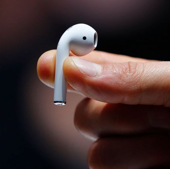 A wireless AirPod is shown during the demo session of an Apple launch event at the Bill Graham Civic Auditorium in San Francisco, Calif., on Wednesday, Sept. 7, 2016. (Photo by Gary Reyes/Bay Area News Group)
