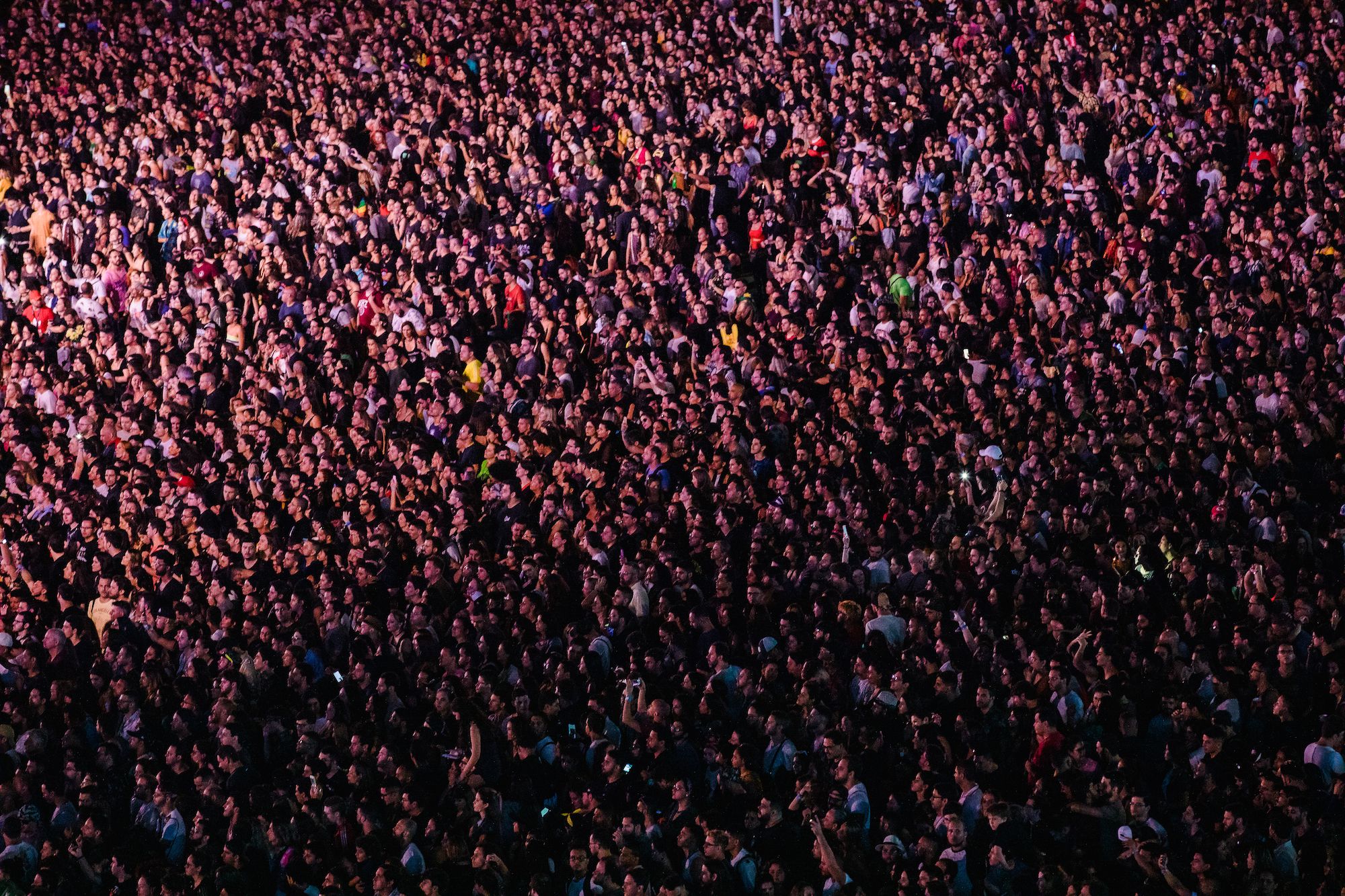 rio de janeiro, brazil   october 6 a general view of the audience crowd during day 7 of rock in rio music festival at cidade do rock on october 6, 2019 in rio de janeiro, brazil photo by mauricio santanagetty images