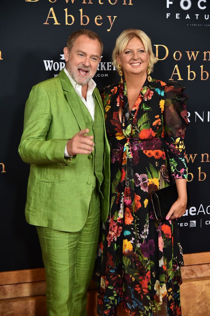new york, new york september 16 hugh bonneville and lulu williams attend the downton abbey new york premiere at alice tully hall, lincoln center on september 16, 2019 in new york city photo by theo wargogetty images
