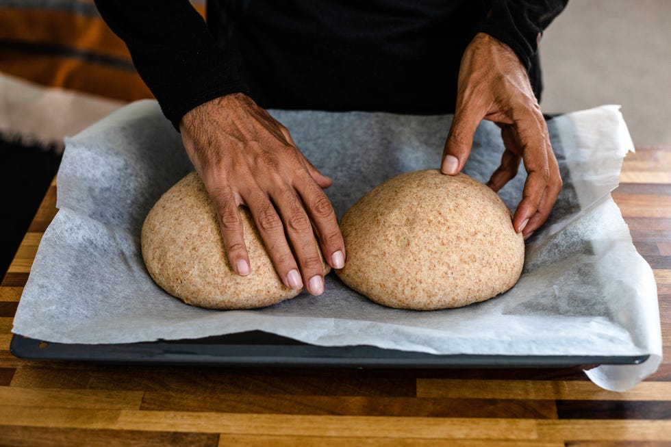 fresh bread dough ready for baking