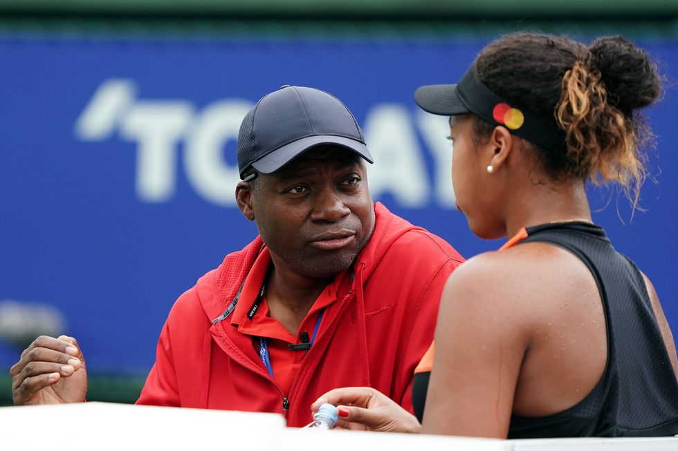 osaka, japan   september 21 naomi osakas corch and father leonard francois spekes on
during day six of the toray pan pacific open at utsubo tennis cent on september 21, 2019 in osaka, japan photo by koji watanabegetty images