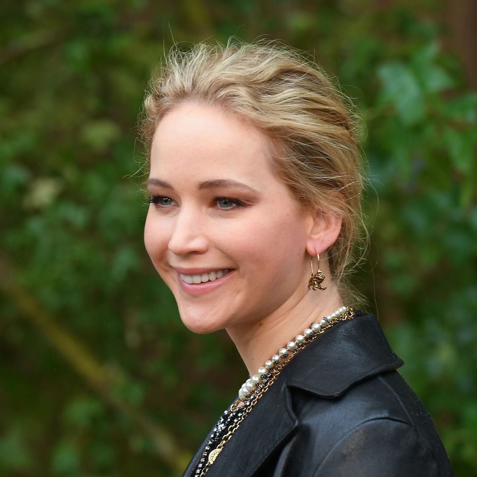 Jennifer Lawrence arrives for the Dior SS20 show