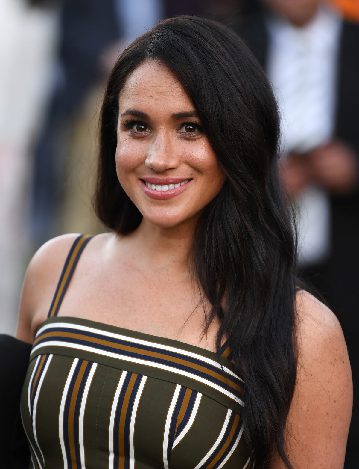 Meghan Markle rewore her khaki striped maxi dress in Africa