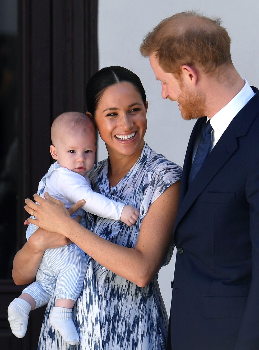 cape town, south africa   september 25 prince harry, duke of sussex, meghan, duchess of sussex and their baby son archie mountbatten windsor meet archbishop desmond tutu at the desmond  leah tutu legacy foundation during their royal tour of south africa on september 25, 2019 in cape town, south africa photo by toby melville   poolgetty images