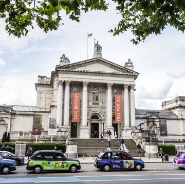 london, tate britain art museum gallery, exterior with taxis photo by jeffrey greenbergeducation imagesuniversal images group via getty images