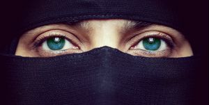 middle eastern woman with covered face