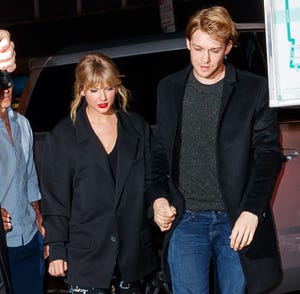 new york, new york october 06 taylor swift and joe alwyn arrive at zuma on october 06, 2019 in new york city photo by jackson leegc images