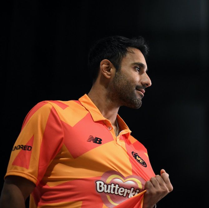 isleworth, england   october 20 domestic men’s cricket player ravi bopara has officially been selected for birmingham phoenix in 100 ball cricket competition, the hundred during the hundred draft at sky studios on october 20, 2019 in isleworth, england photo by alex davidsongetty images for ecb