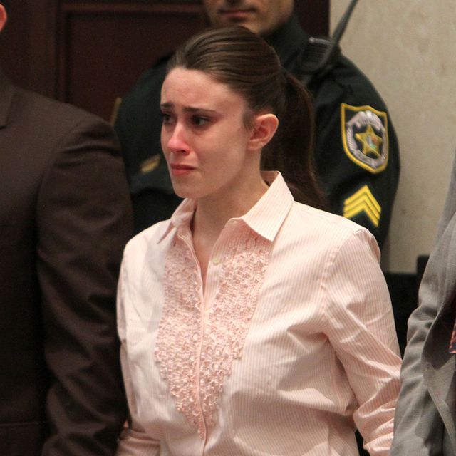 Casey Anthony reacts to being found not guilty on murder charges at the Orange County Courthouse on July 5, 2011, in Orlando, Florida