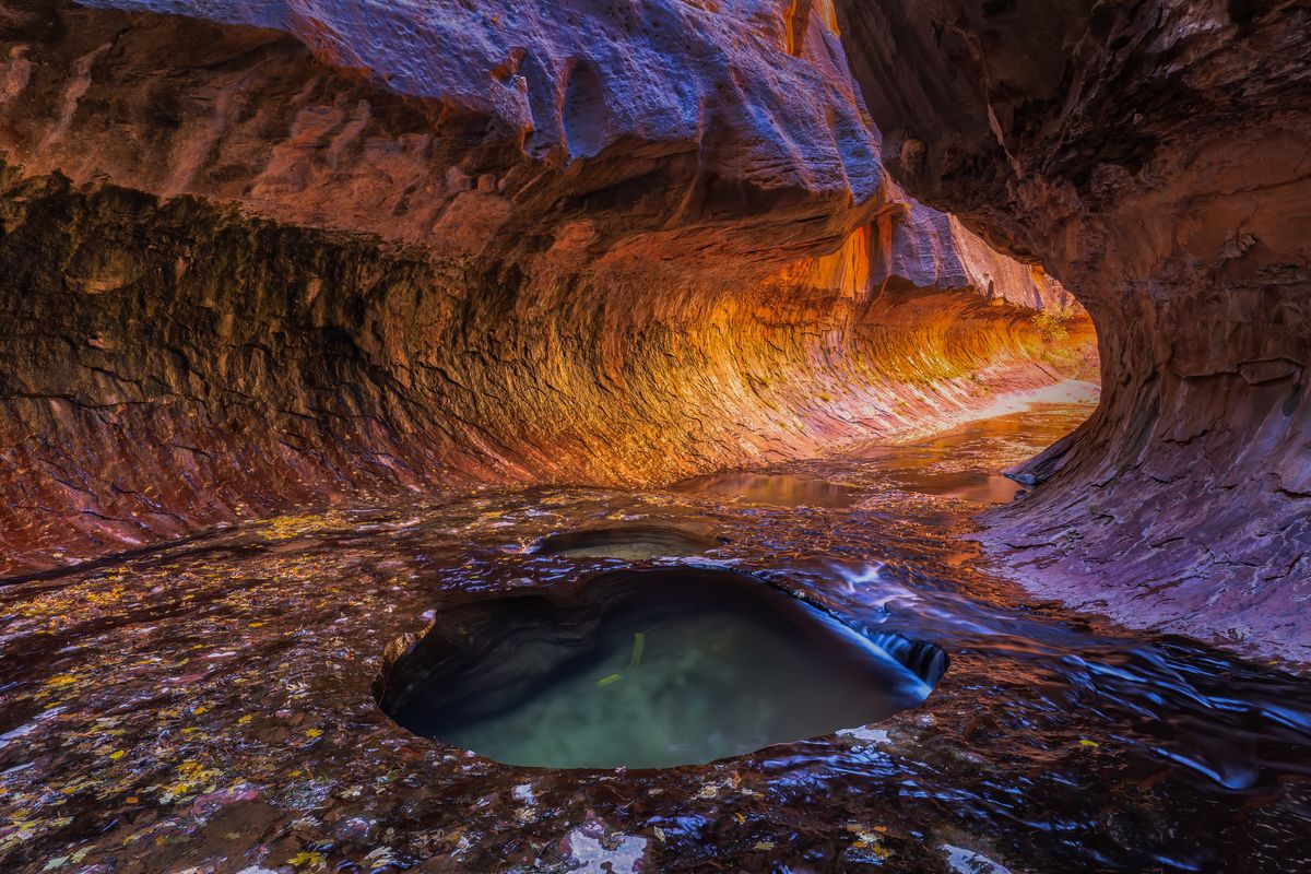 the photo was taking in subway of zion national park