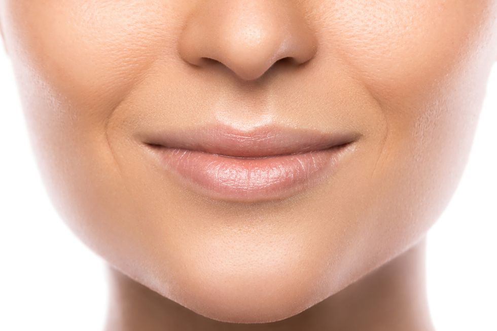 close up of beautiful female lips