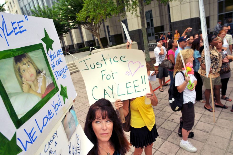 Protesters outside the Orange County Courthouse on July 7, 2011