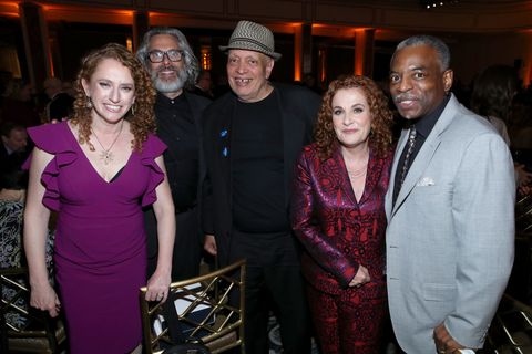 beverly hills, california   november 01 l r suzanne nossel, michael chabon, walter mosley, ayelet waldman and levar burton attend the 29th annual pen america litfestgala at regent beverly wilshire hotel on november 01, 2019 in beverly hills, california photo by randy shropshiregetty images for pen america