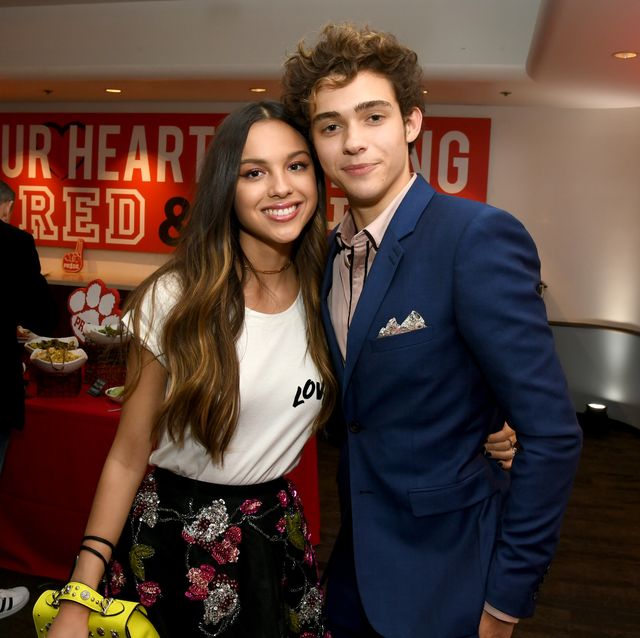 burbank, california   november 01 olivia rodrigo l and joshua bassett pose at the after party for the premiere of disneys high school musical the musical the series at the walt disney studio lot on november 01, 2019 in burbank, california photo by kevin wintergetty images
