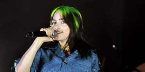 los angeles, california   november 02 billie eilish, wearing gucci, speaks onstage at the 2019 lacma art  film gala presented by gucci at lacma on november 02, 2019 in los angeles, california photo by emma mcintyregetty images for lacma