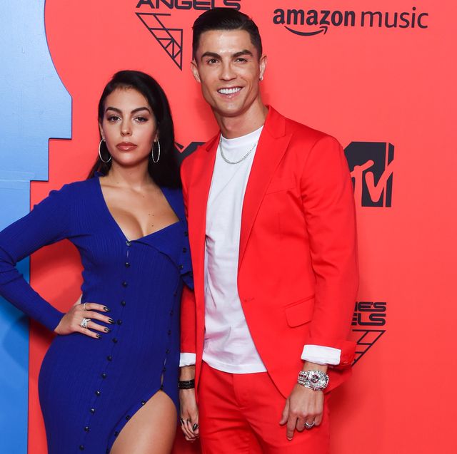 seville, spain   november 03 georgina rodriguez and cristiano ronaldo attend the mtv emas 2019 at fibes conference and exhibition centre on november 03, 2019 in seville, spain photo by stephane cardinale   corbiscorbis via getty images