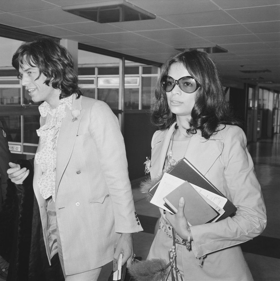 Mick Jagger And Bianca Macias At Heathrow Airport