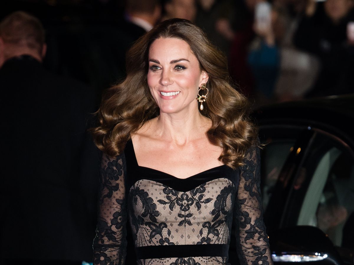 Kate Middleton wears black lace gown to Royal Variety Performance