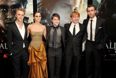 new york, ny   july 11  l r tom felton, emma watson, daniel radcliffe, rupert grint and matthew lewis attend the new york premiere of harry potter and the deathly hallows part 2 at avery fisher hall, lincoln center on july 11, 2011 in new york city  photo by stephen lovekingetty images