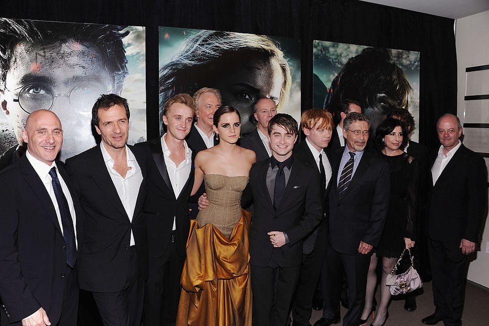 new york, ny july 11 l rjeff robinov, david heyman, tom felton, emma watson, alan rickman, daniel radcliffe, david yates, rupert grint, barry m meyer, matthew lewis, sue kroll, chris columbus and david barron attend the premiere of harry potter and the deathly hallows part 2 at avery fisher hall, lincoln center on july 11, 2011 in new york city photo by dimitrios kambouriswireimage