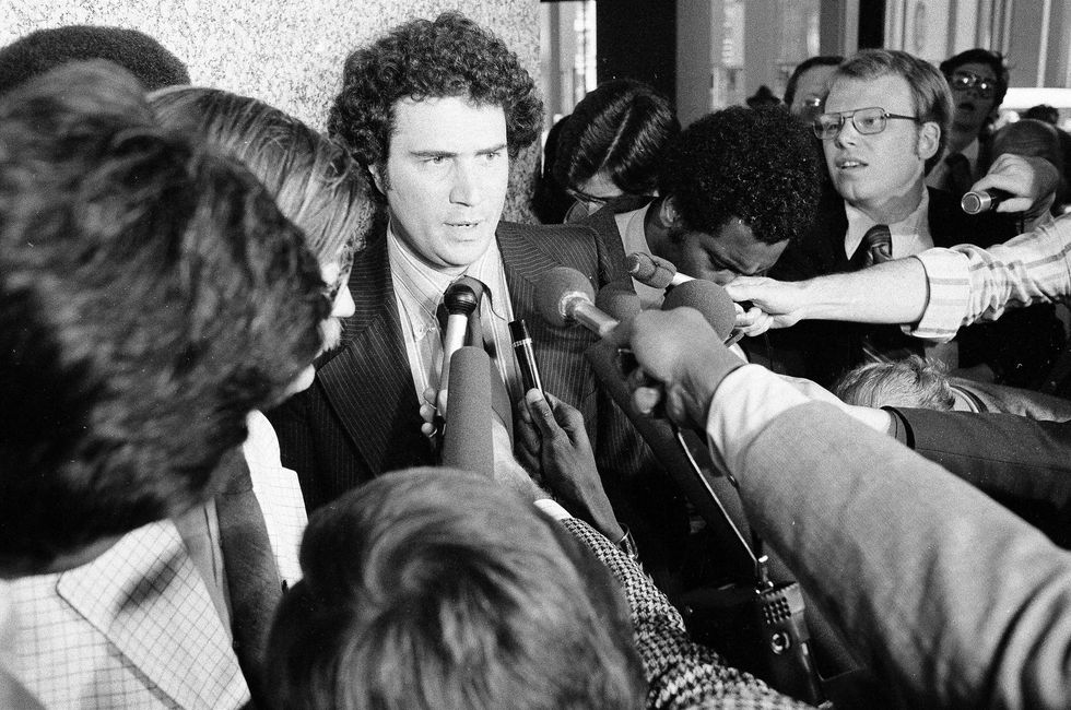 american lawyer jeffrey haas, one of two attorneys representing the black panthers, speaks to the press after a judge dismissed the charges against those involved in a 1969 police raid that resulted in the death of panthers fred hampton and mark clark, chicago, illinois, june 20, 1977 photo by chicago sun times collectionchicago history museumgetty images