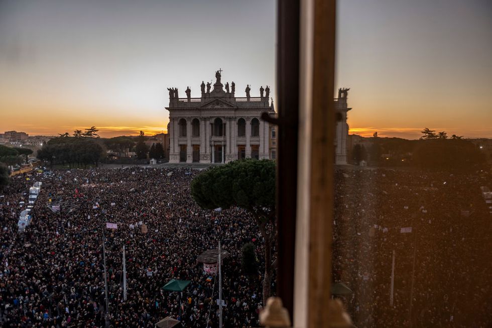 Italian 'Sardine' Movement Hold National Rally In Rome