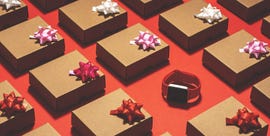 a group of black and red boxes