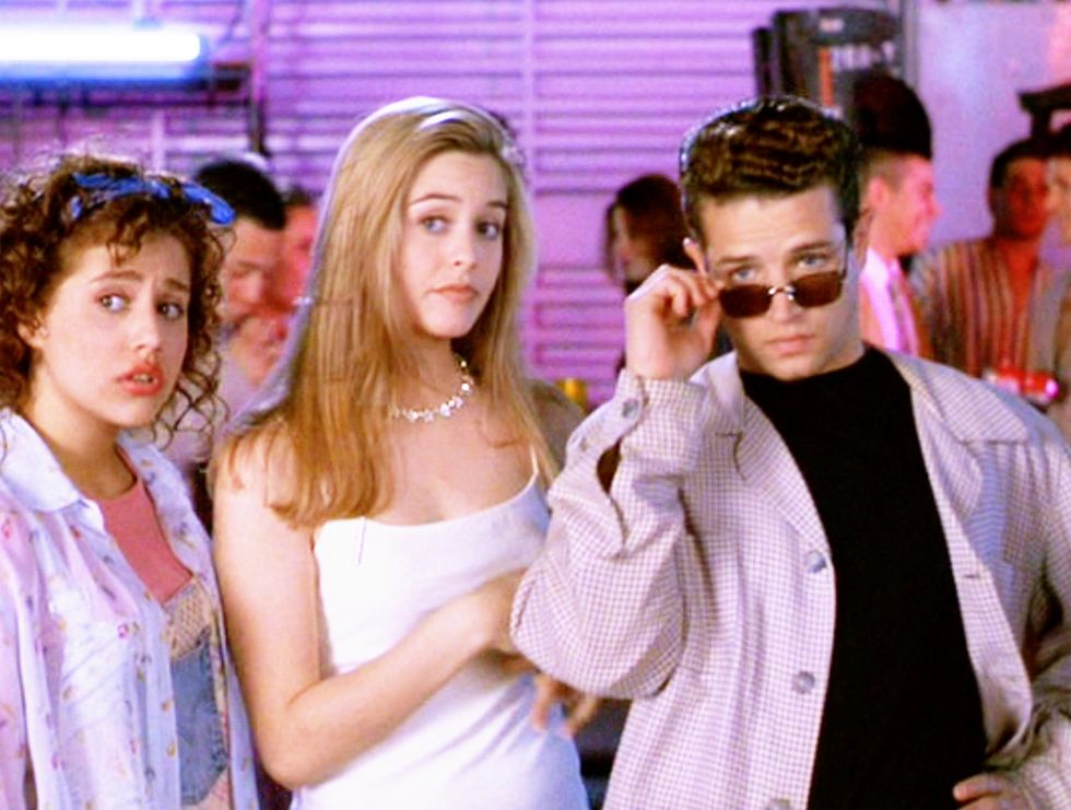 los angeles   july 21 the movie clueless, written and directed by amy heckerling seen here from left, brittany murphy as tai, alicia silverstone as cher horowitz and justin walker as christian   theatrical wide release, friday, july 21, 1995 screen capture paramount pictures photo by cbs via getty images