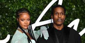 london, england   december 02 asap rocky and rihanna arrive at the fashion awards 2019 held at royal albert hall on december 02, 2019 in london, england photo by jeff spicerbfcgetty images